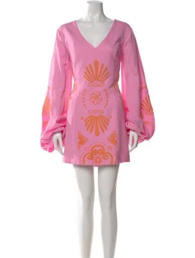 Pre-owned Significant Other Printed Mini Dress In Pink