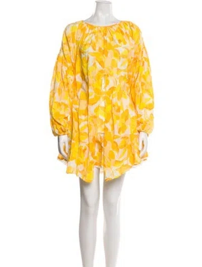 Pre-owned Significant Other Printed Skirt Set In Yellow