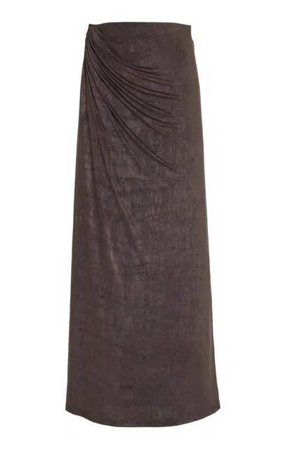 Significant Other Priya Draped Crepe Maxi Skirt In Black
