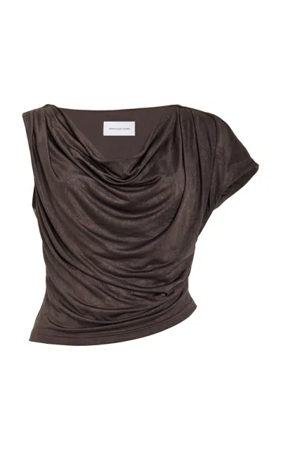 Significant Other Priya Draped Crepe Top In Black