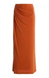Significant Other Priya Draped Jersey Maxi Skirt In Orange