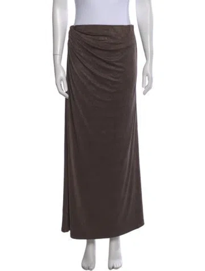 Pre-owned Significant Other Ruffle Embellishment Long Skirt In Brown
