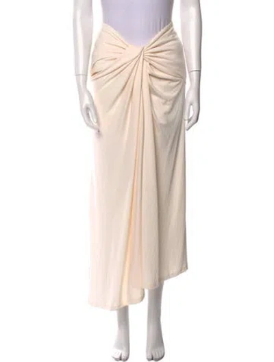 Pre-owned Significant Other Ruffle Embellishment Midi Length Skirt In Neutral