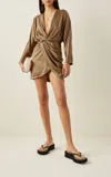Significant Other Samara Mini Dress In Sage In Brown