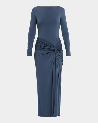 Significant Other Sarlyn Twist-front Long-sleeve Dress In Gray