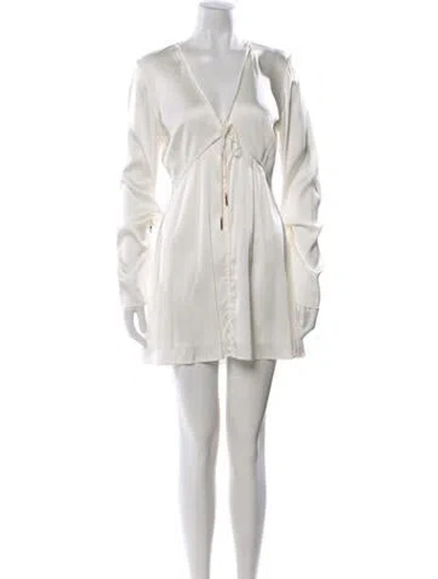 Pre-owned Significant Other Satin Mini Dress In White
