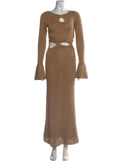 Pre-owned Significant Other Scoop Neck Long Dress In Neutrals