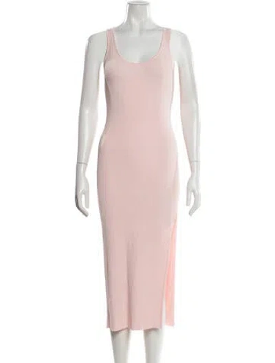 Pre-owned Significant Other Scoop Neck Midi Length Dress In Pink