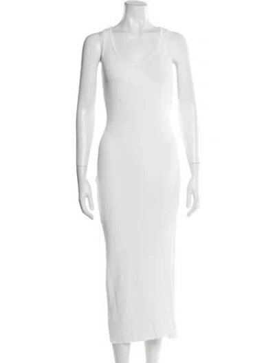 Pre-owned Significant Other Scoop Neck Midi Length Dress In White