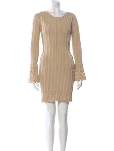 Pre-owned Significant Other Scoop Neck Mini Dress In Neutral