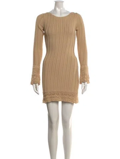 Pre-owned Significant Other Scoop Neck Mini Dress In Neutrals