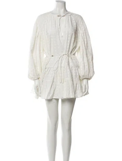 Pre-owned Significant Other Scoop Neck Mini Dress In White