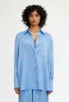 Significant Other Selene Crinkled Shirt In Blue