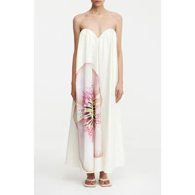 Significant Other Shiloh Floral Strapless Maxi Dress In White