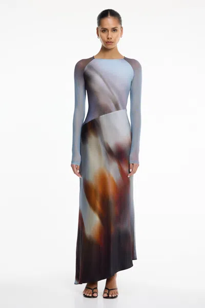 Significant Other Sofiya Long Sleeve Maxi Dress In Blue