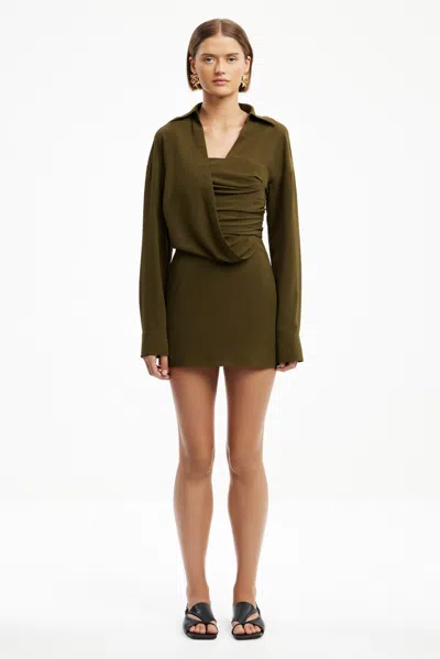 Significant Other Solenne Long Sleeve Mini Dress In Green