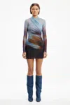Significant Other Sora Long Sleeve Mini Dress In Blue