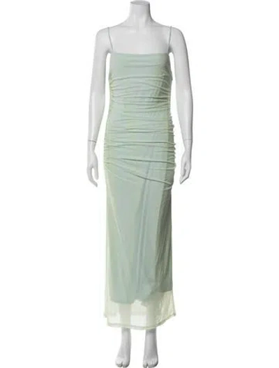 Pre-owned Significant Other Square Neckline Long Dress In Green