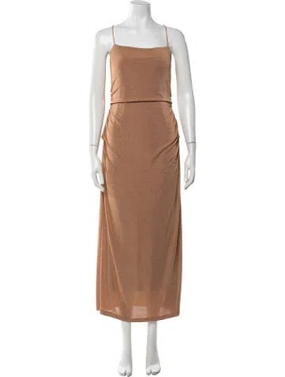 Pre-owned Significant Other Square Neckline Long Dress In Neutral