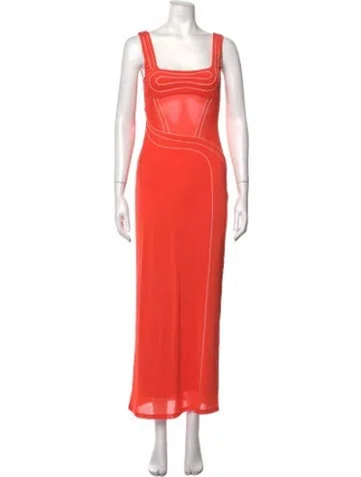 Pre-owned Significant Other Square Neckline Long Dress In Orange