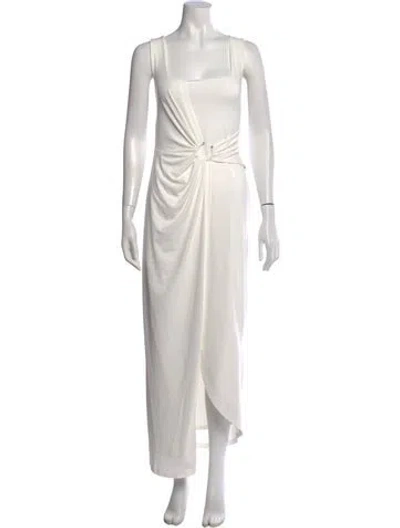 Pre-owned Significant Other Square Neckline Long Dress In White