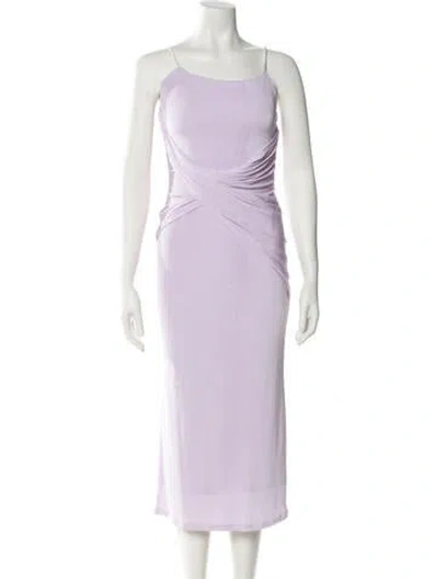 Pre-owned Significant Other Square Neckline Midi Length Dress In Blue