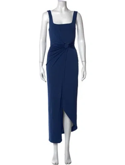 Pre-owned Significant Other Square Neckline Midi Length Dress In Blue