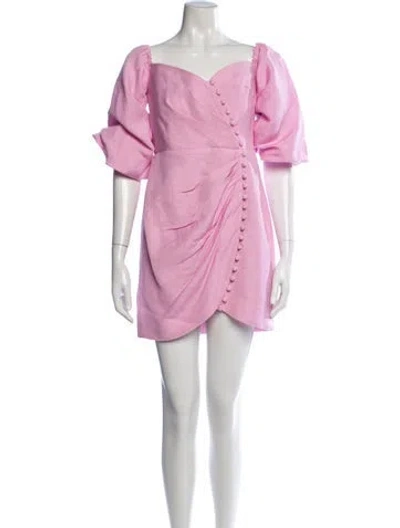 Pre-owned Significant Other Square Neckline Mini Dress In Pink