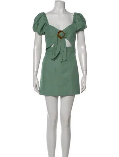 Pre-owned Significant Other Square Neckline Mini Dress W/ Tags In Green