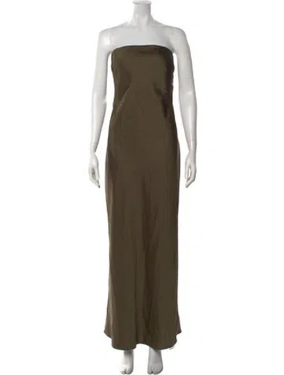 Pre-owned Significant Other Strapless Long Dress In Green