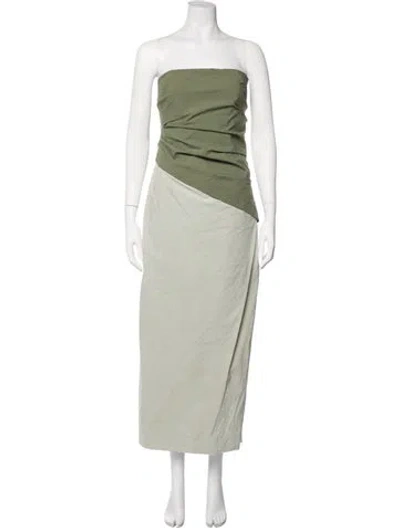 Pre-owned Significant Other Strapless Long Dress In Green