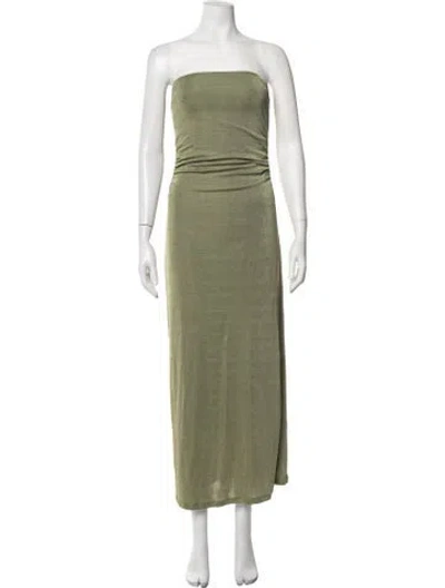 Pre-owned Significant Other Strapless Long Dress In Green