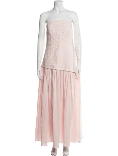 Pre-owned Significant Other Strapless Long Dress In Pink