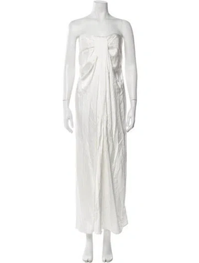 Pre-owned Significant Other Strapless Long Dress W/ Tags In White