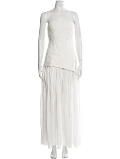 Pre-owned Significant Other Strapless Long Dress In White