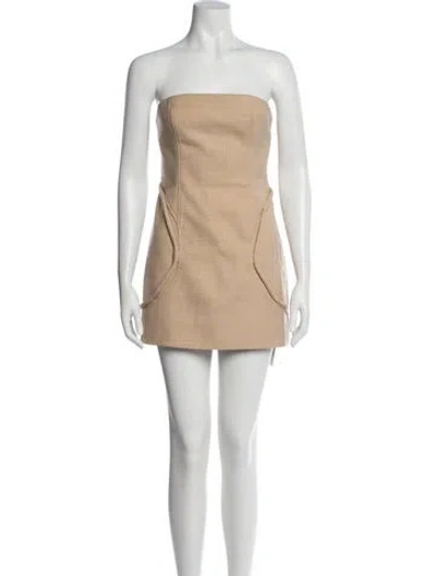 Pre-owned Significant Other Strapless Mini Dress In Neutral