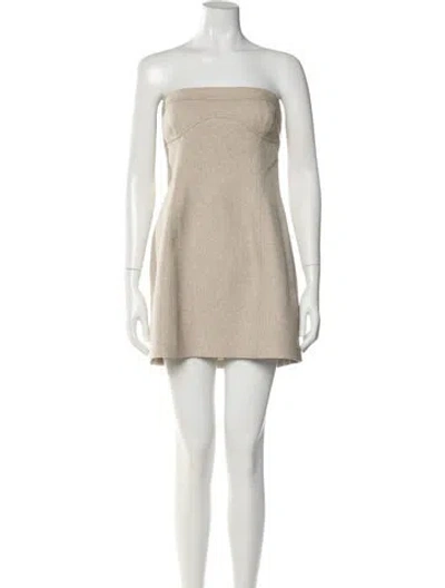 Pre-owned Significant Other Strapless Mini Dress In Neutral