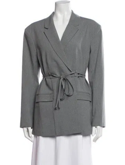 Pre-owned Significant Other Striped Blazer In Gray