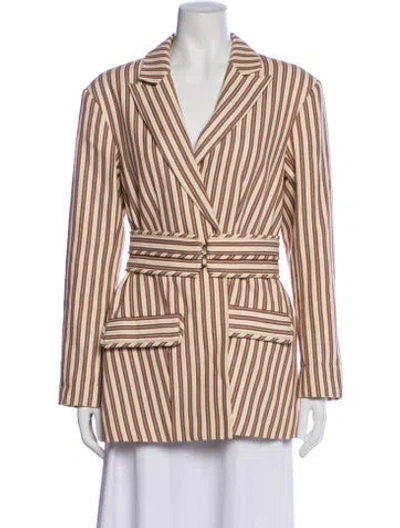Pre-owned Significant Other Striped Blazer In Neutral