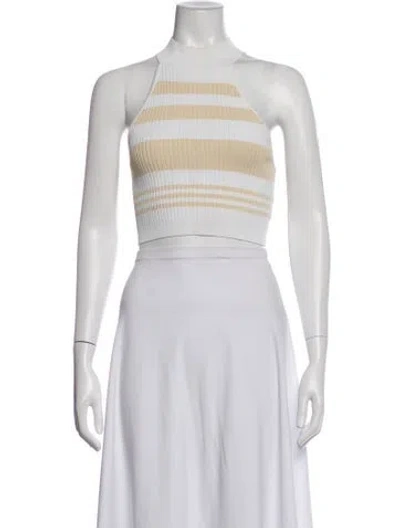 Pre-owned Significant Other Striped Halterneck Crop Top In Multicolor