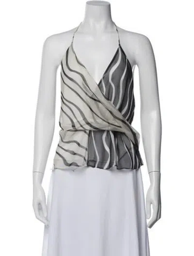 Pre-owned Significant Other Striped Halterneck Top In Multicolor