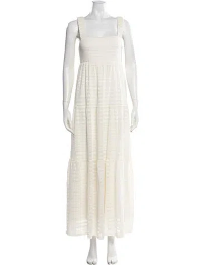 Pre-owned Significant Other Striped Long Dress In Neutral