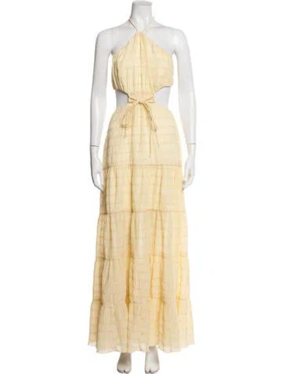 Pre-owned Significant Other Striped Long Dress In Neutrals