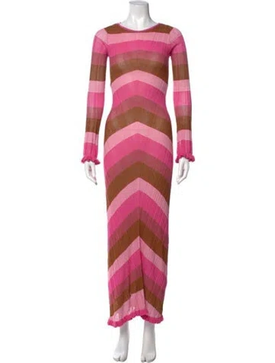 Pre-owned Significant Other Striped Long Dress W/ Tags In Pink