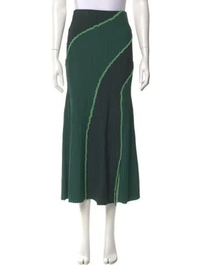 Pre-owned Significant Other Striped Midi Length Skirt In Green