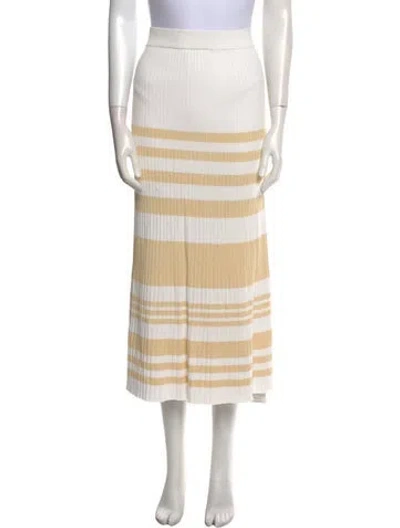 Pre-owned Significant Other Striped Midi Length Skirt In Neutral