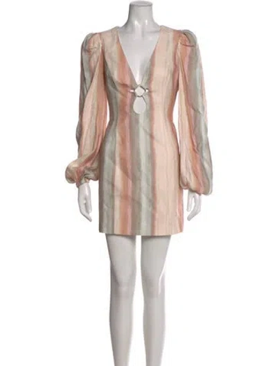 Pre-owned Significant Other Striped Mini Dress In Pink