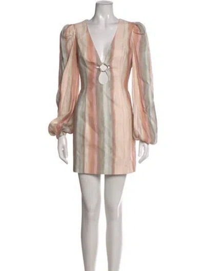 Pre-owned Significant Other Striped Mini Dress In Pink
