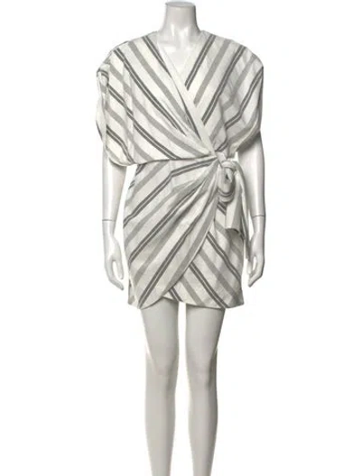 Pre-owned Significant Other Striped Mini Dress In White
