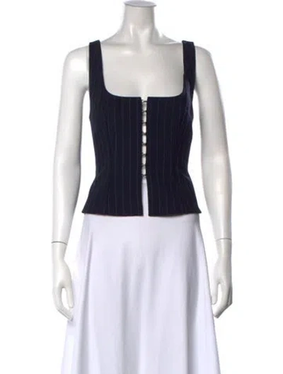 Pre-owned Significant Other Striped Square Neckline Top In Blue